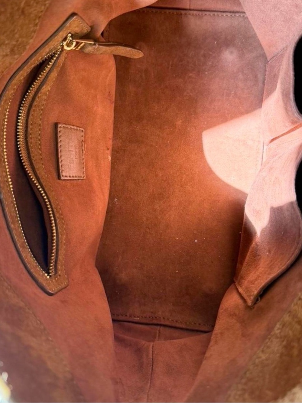 Elleme Paris- Suede Hobo Shoulder Bag in Brown - Classic Everyday Tote - Picture 4 of 7